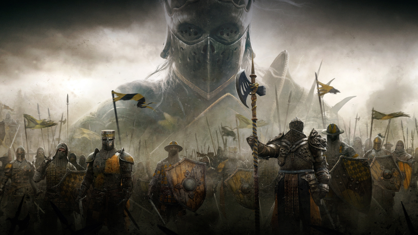 Обои for honor, битва, компьютерная игра, рыцарь, вымирание в разрешении 1366x768