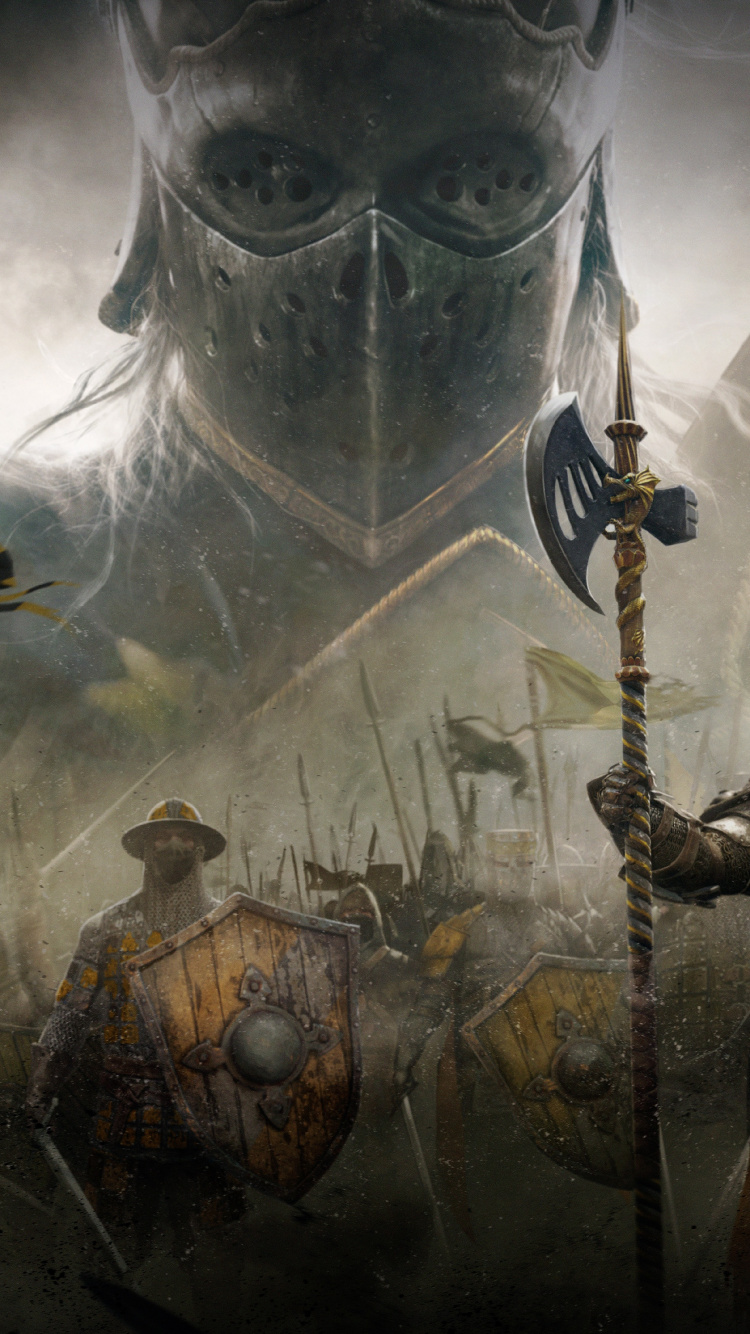 Обои for honor, битва, компьютерная игра, рыцарь, вымирание в разрешении 750x1334