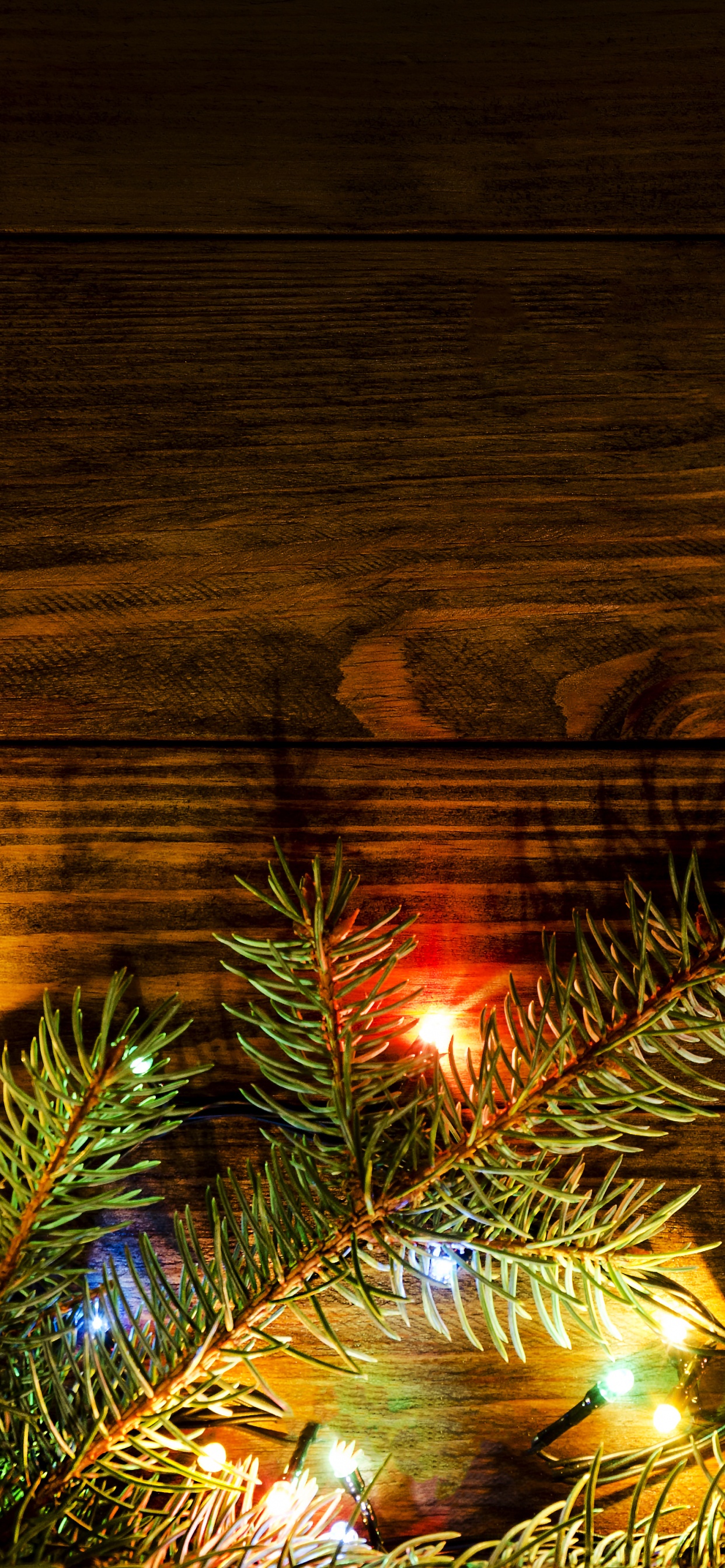 Обои Рождественский день, Рождественские огни, дерево, свет, освещение в разрешении 1242x2688