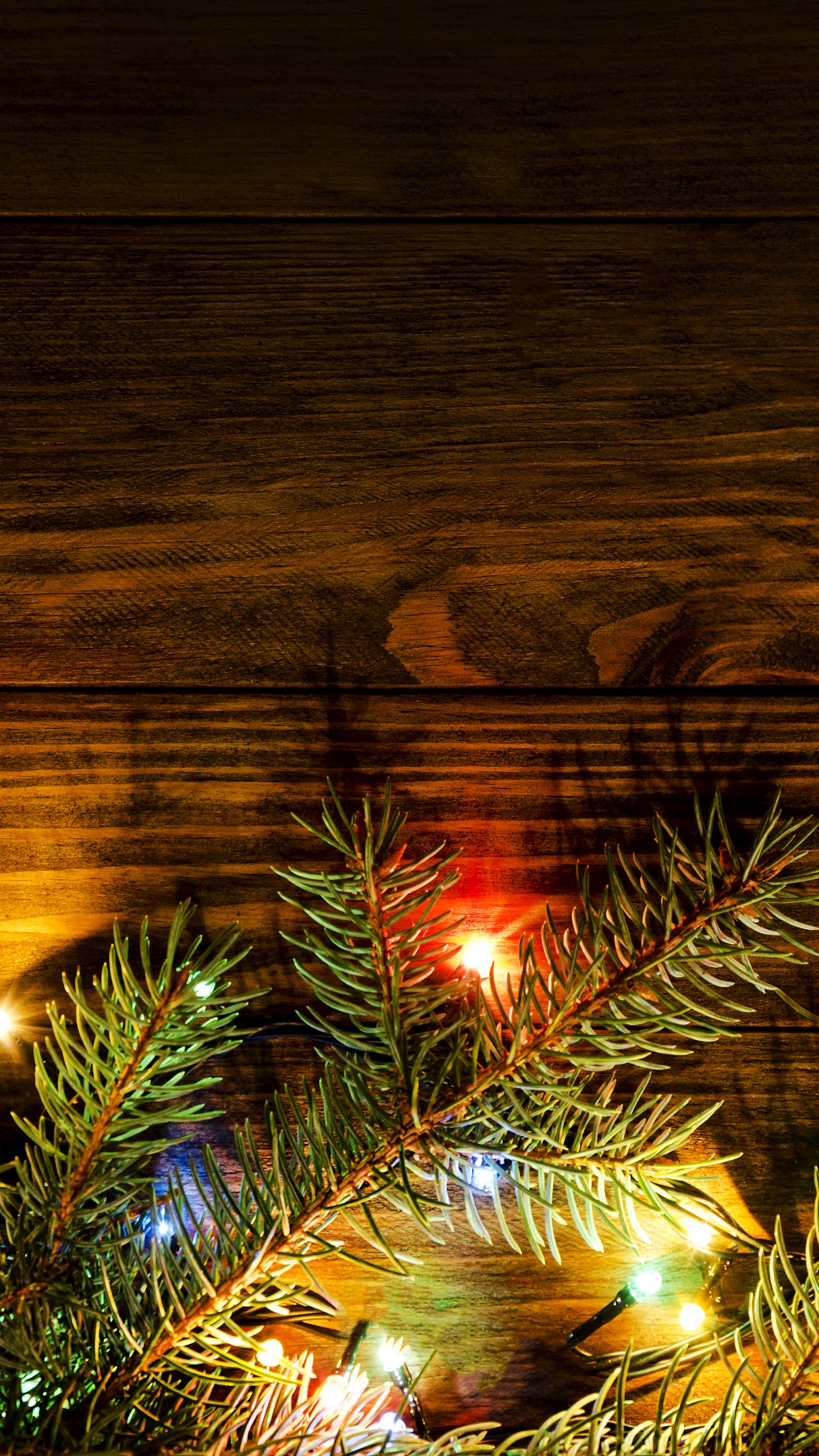 Обои Рождественский день, Рождественские огни, дерево, свет, освещение в разрешении 1440x2560