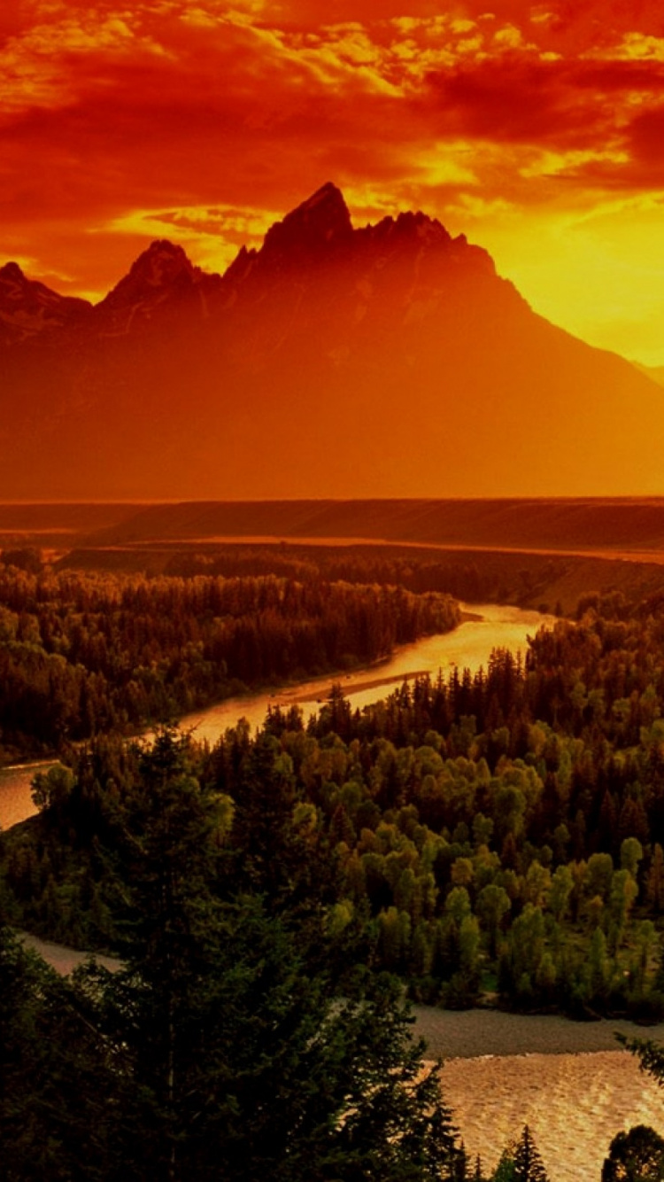 Обои природа, восход солнца, послесвечение, утро, национальный парк в разрешении 750x1334