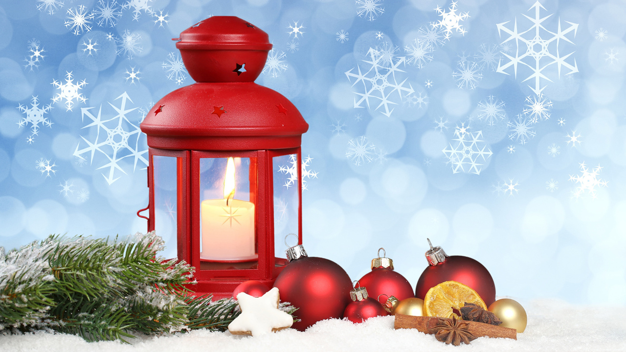 Обои Рождественский день, Новый год, рождественский орнамент, праздник, Рождество в разрешении 1280x720