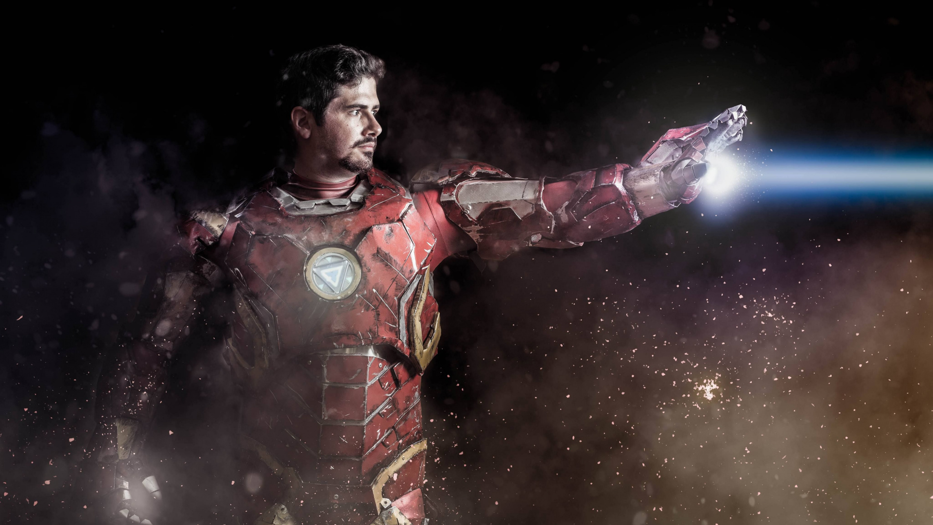Обои супергерой, Железный человек, Капитан Америка, Мстители: Война бесконечности, космос в разрешении 1920x1080
