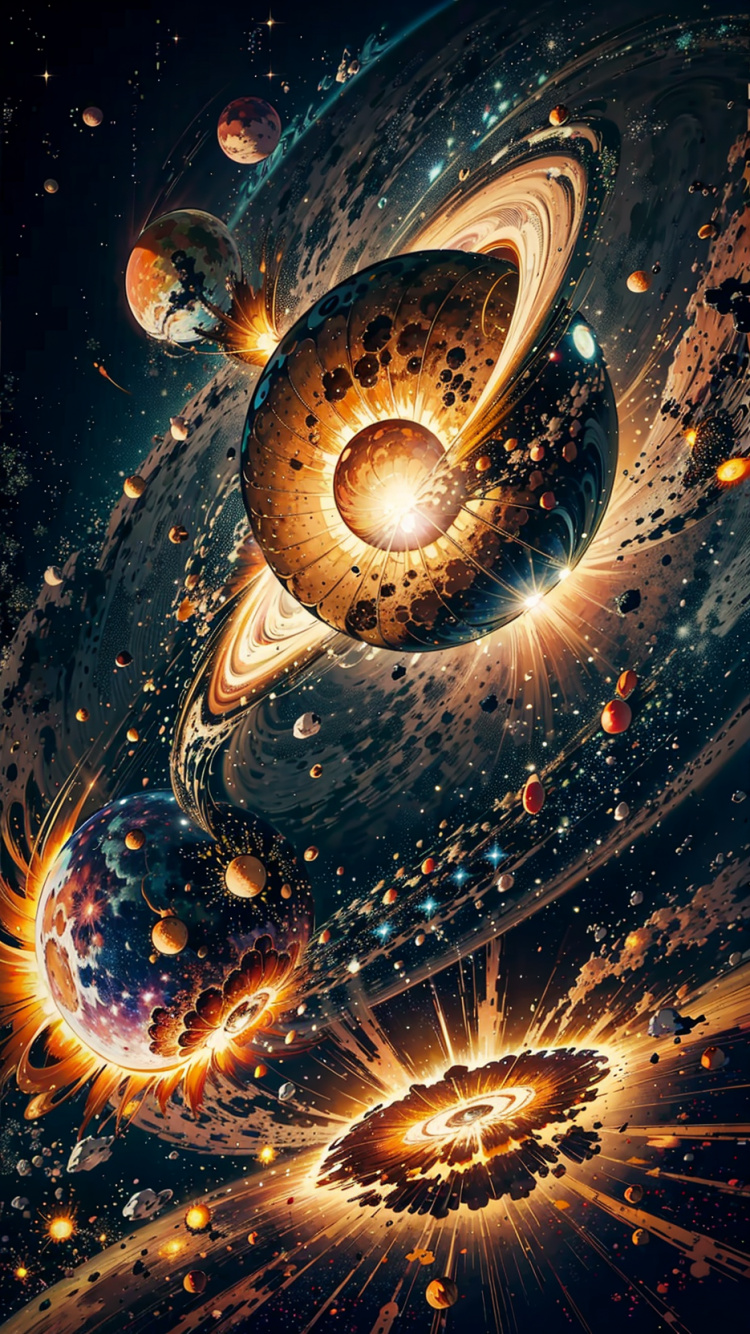 Обои космическое пространство, Галактика, астрономический объект, Астрономия, планета в разрешении 750x1334