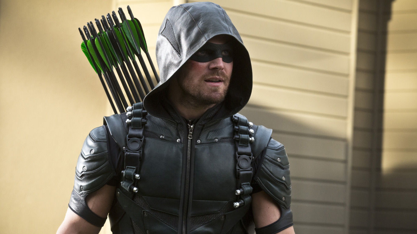 Обои стрелка, Оливер Куин, Фелисити Смоук, Потерял во время потопа, эпизод в разрешении 1366x768