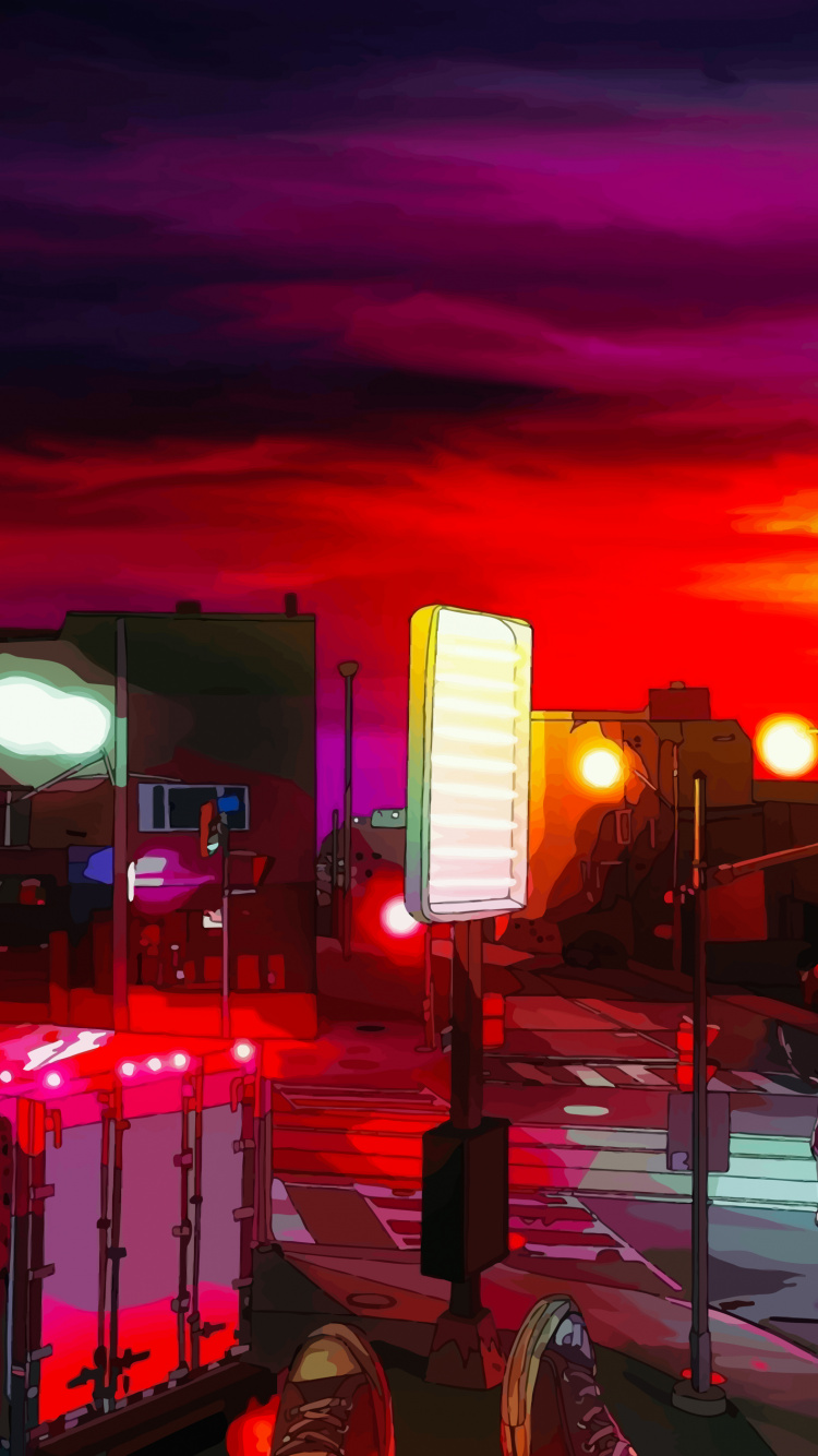 Обои soundcloud, Киберпанк, арт, цветной, аниме в разрешении 750x1334