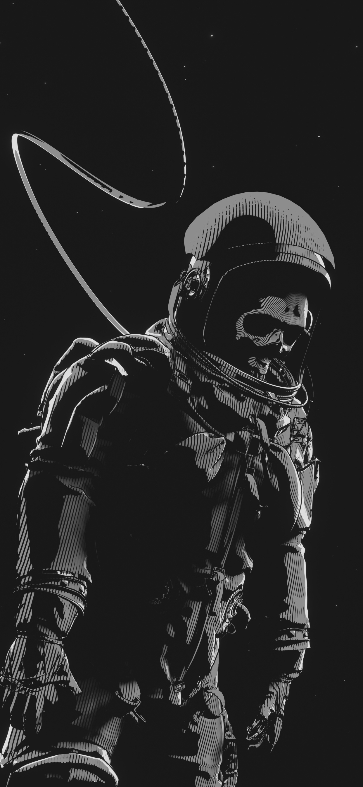 Обои игрушка, звуковое оборудование, арт, темнота, событие в разрешении 1242x2688