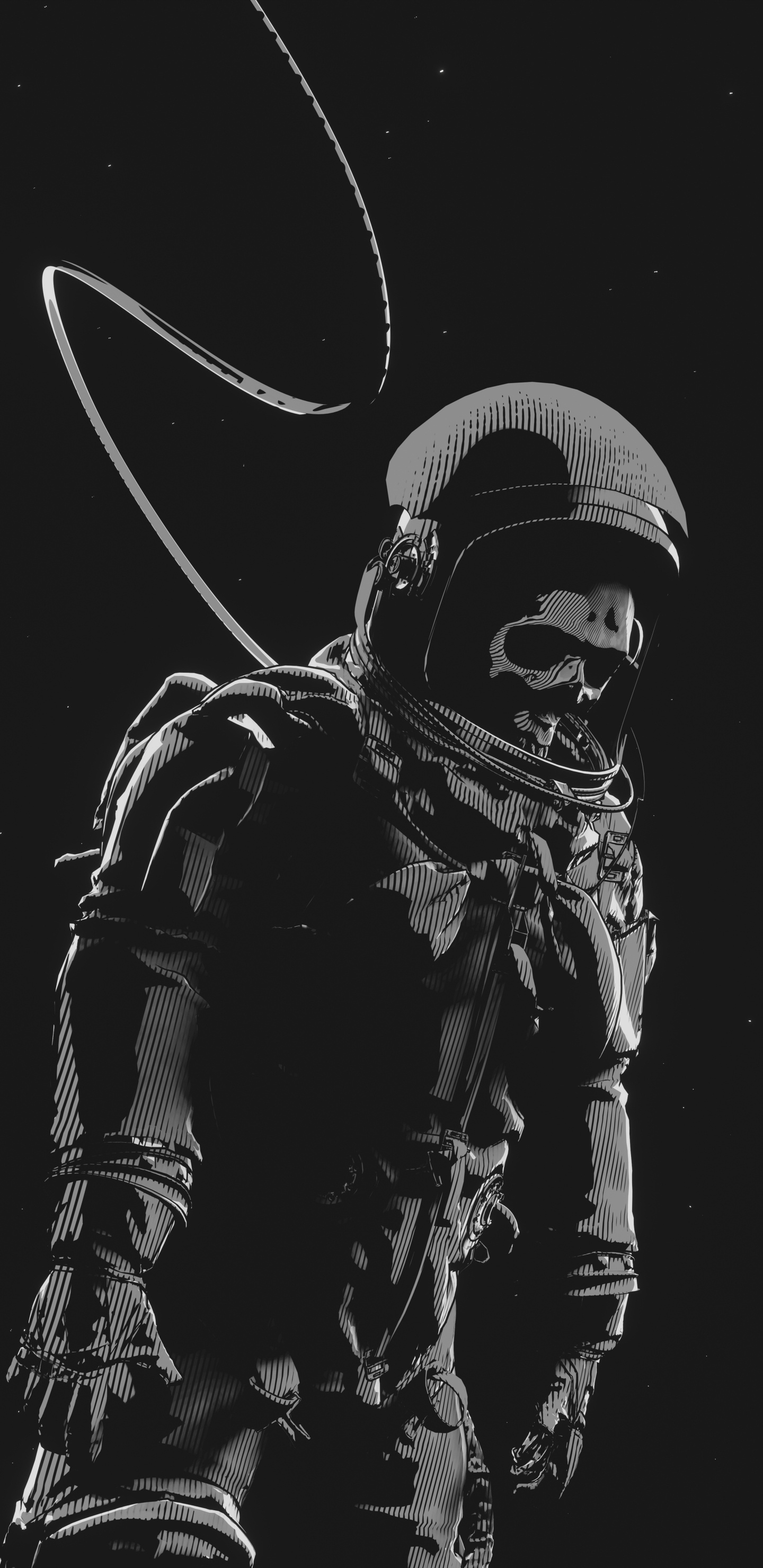 Обои игрушка, звуковое оборудование, арт, темнота, событие в разрешении 1440x2960