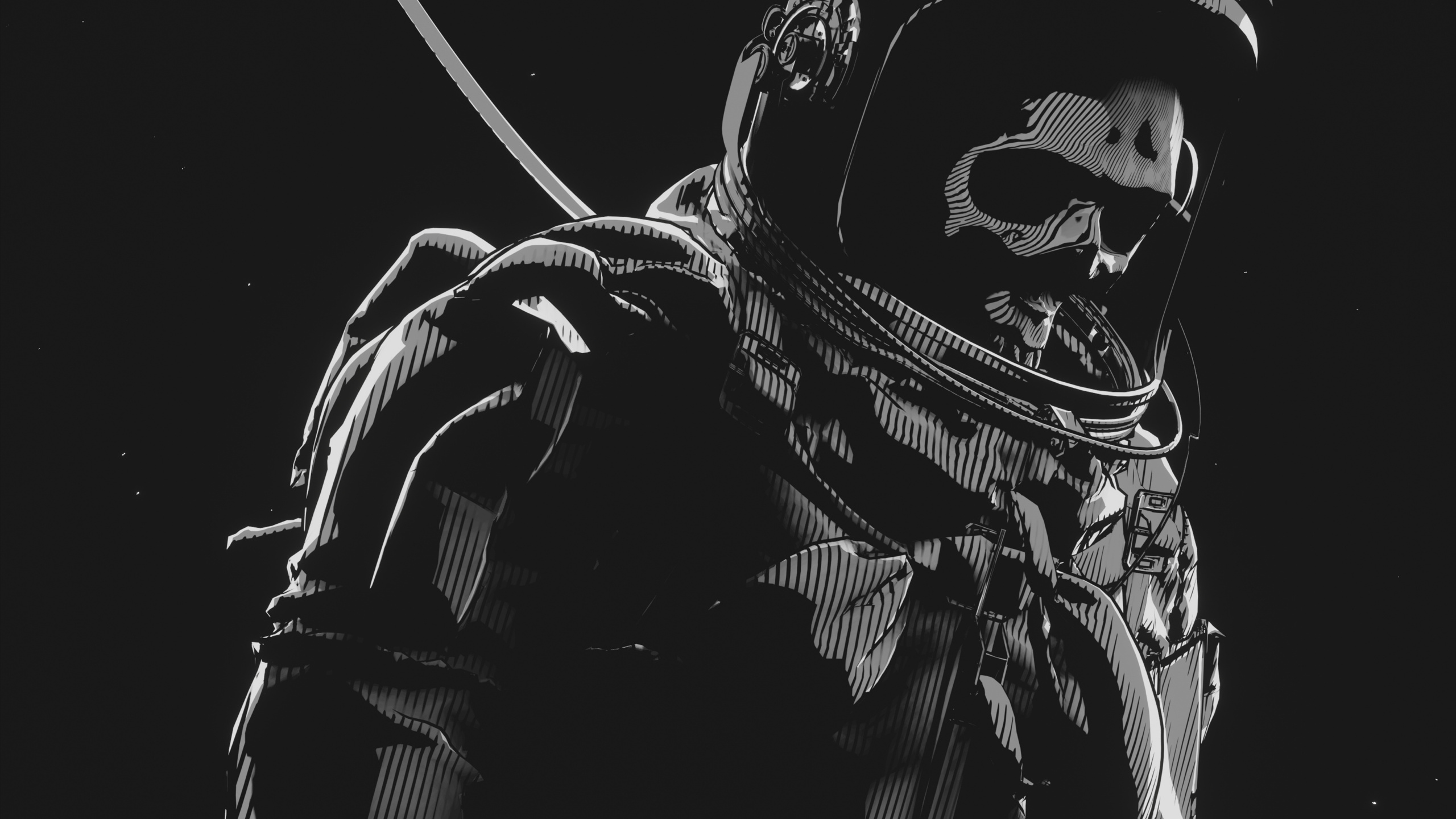 Обои игрушка, звуковое оборудование, арт, темнота, событие в разрешении 2560x1440