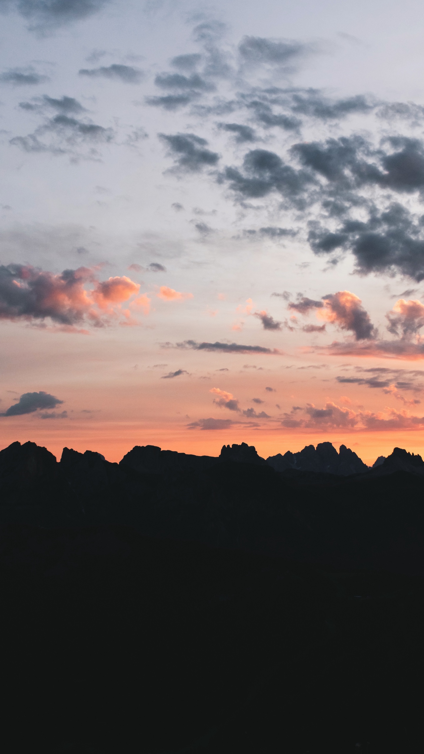 Обои закат, облако, горизонт, послесвечение, сумрак в разрешении 1440x2560