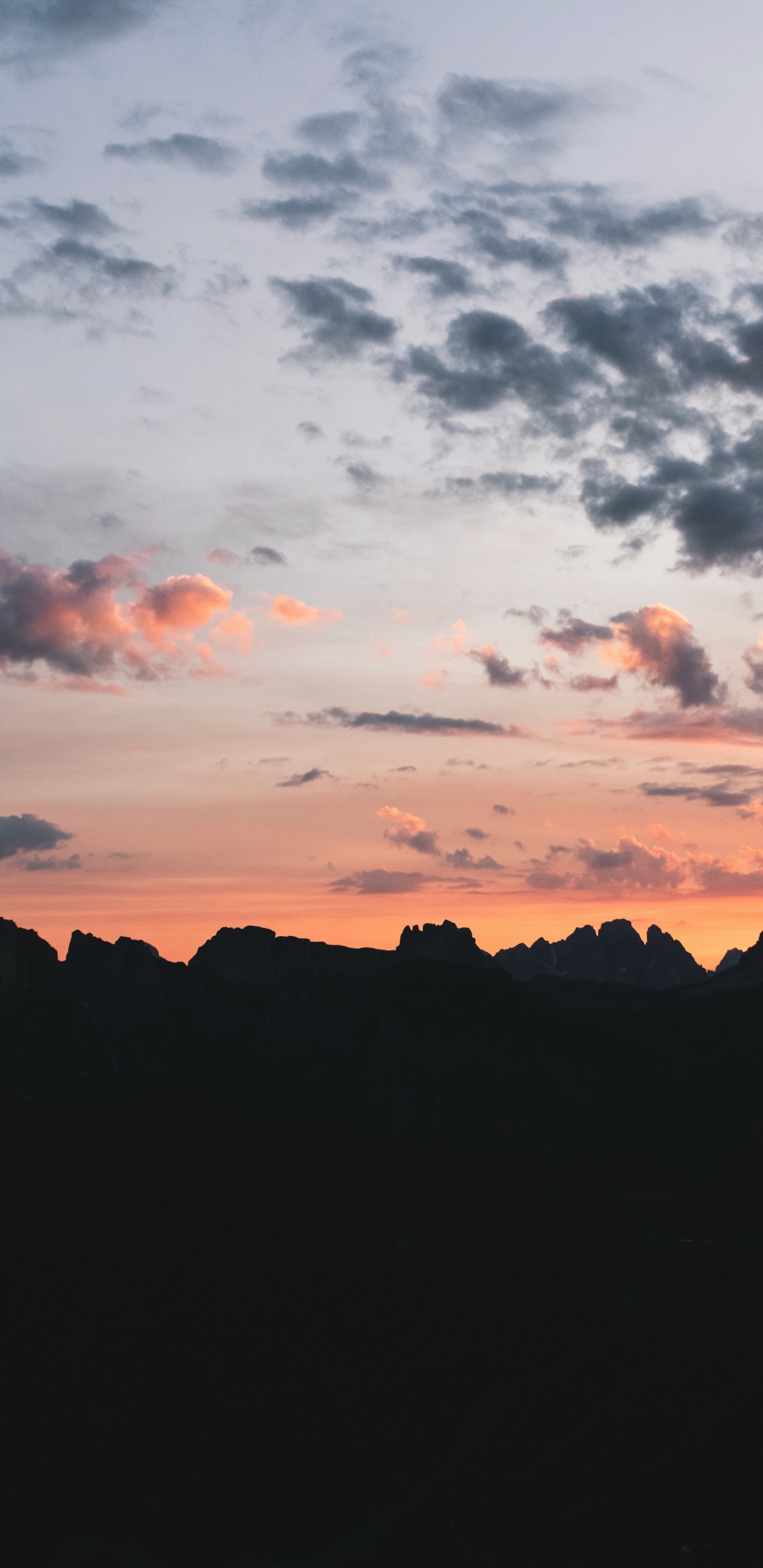 Обои закат, облако, горизонт, послесвечение, сумрак в разрешении 1440x2960