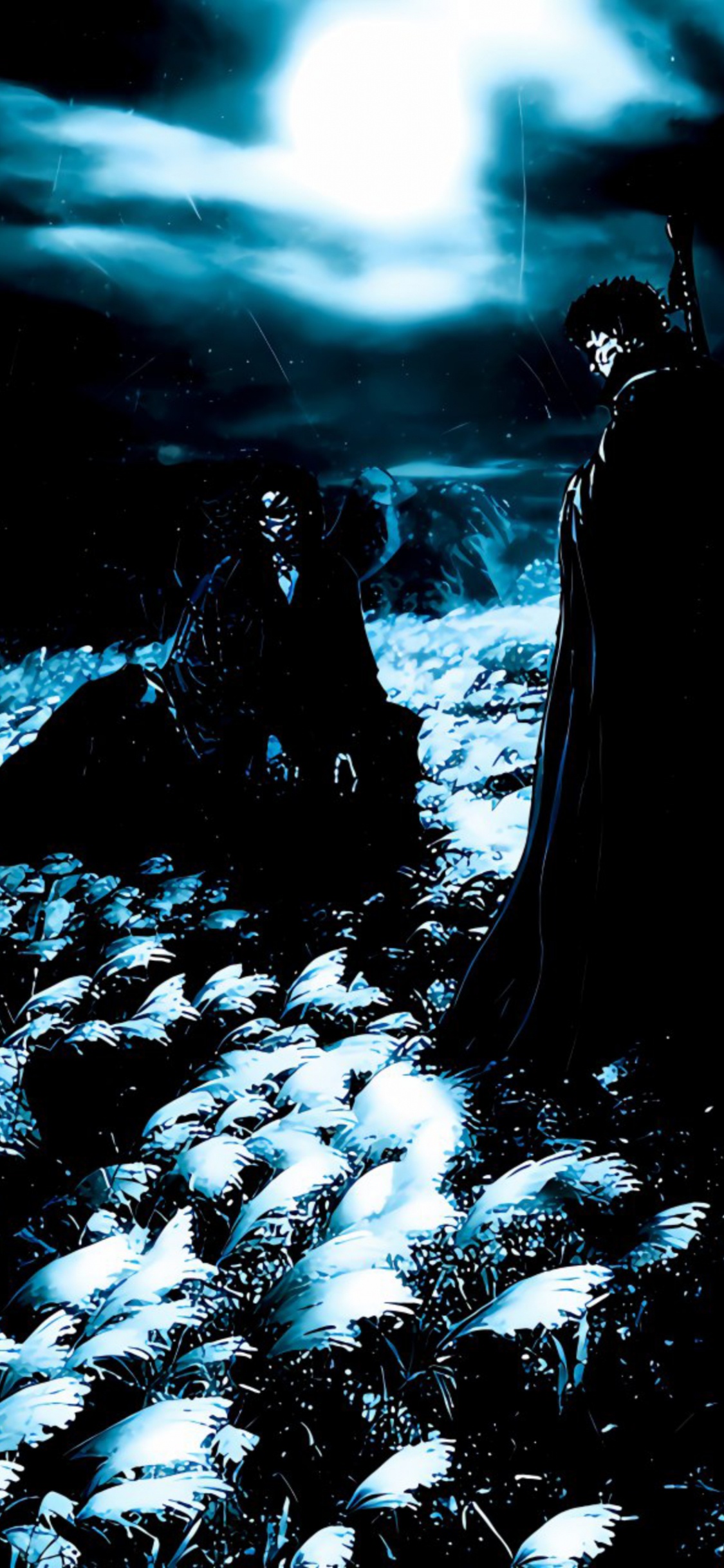 Обои Дарт Вейдер, энакин Скайуокер, иллюстрация, лунный свет, фильм в разрешении 1125x2436