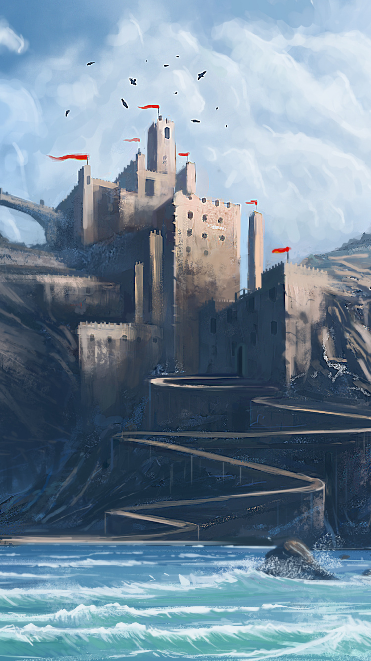 Обои корабль, судно, океан, линейный корабль, Песнь льда и огня в разрешении 750x1334