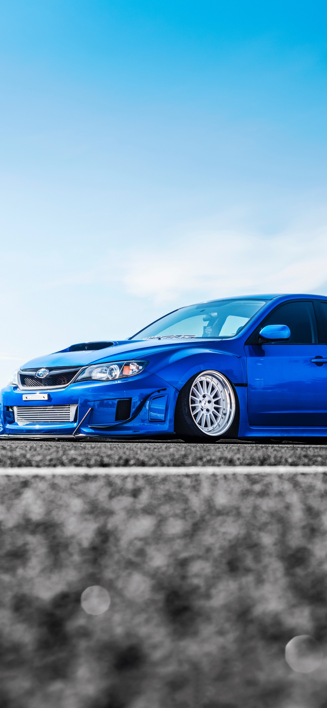 Обои subaru, авто, Субару WRX, синий, катание в разрешении 1125x2436