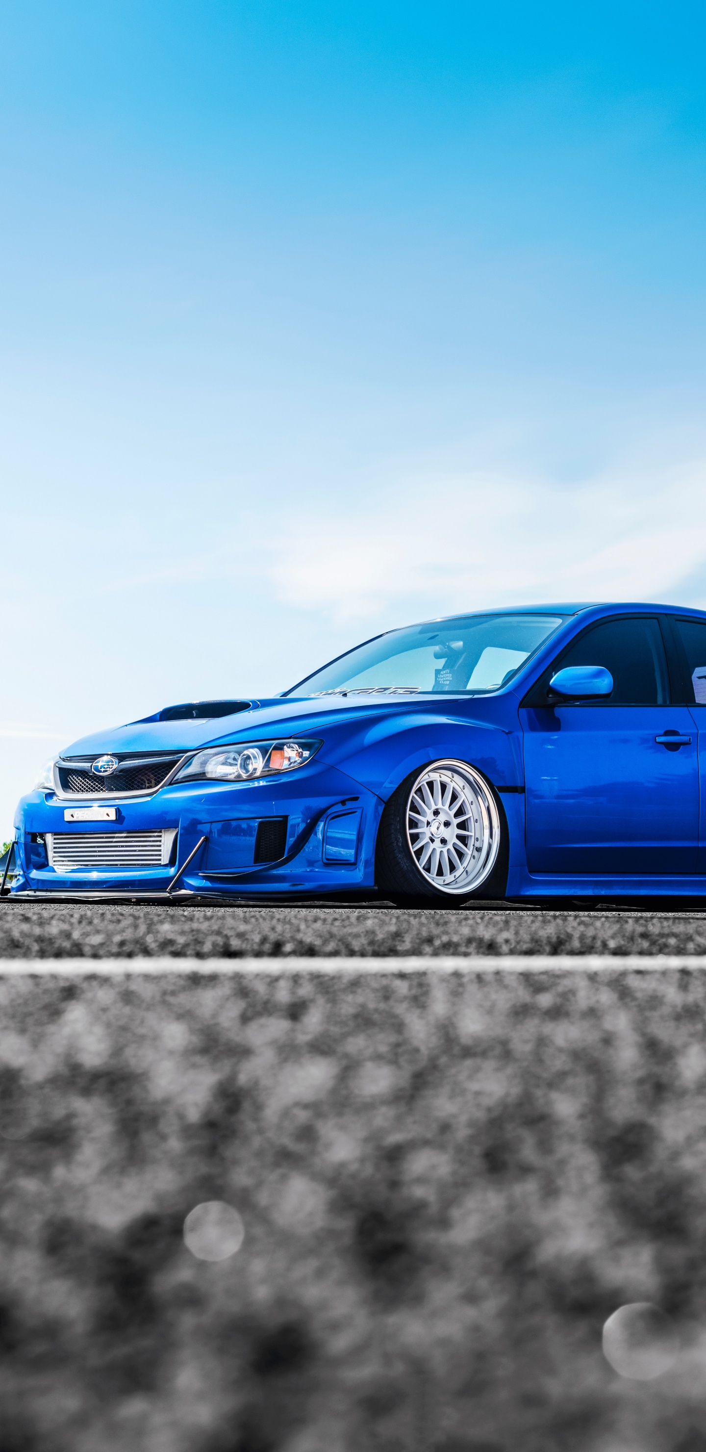 Обои subaru, авто, Субару WRX, синий, катание в разрешении 1440x2960