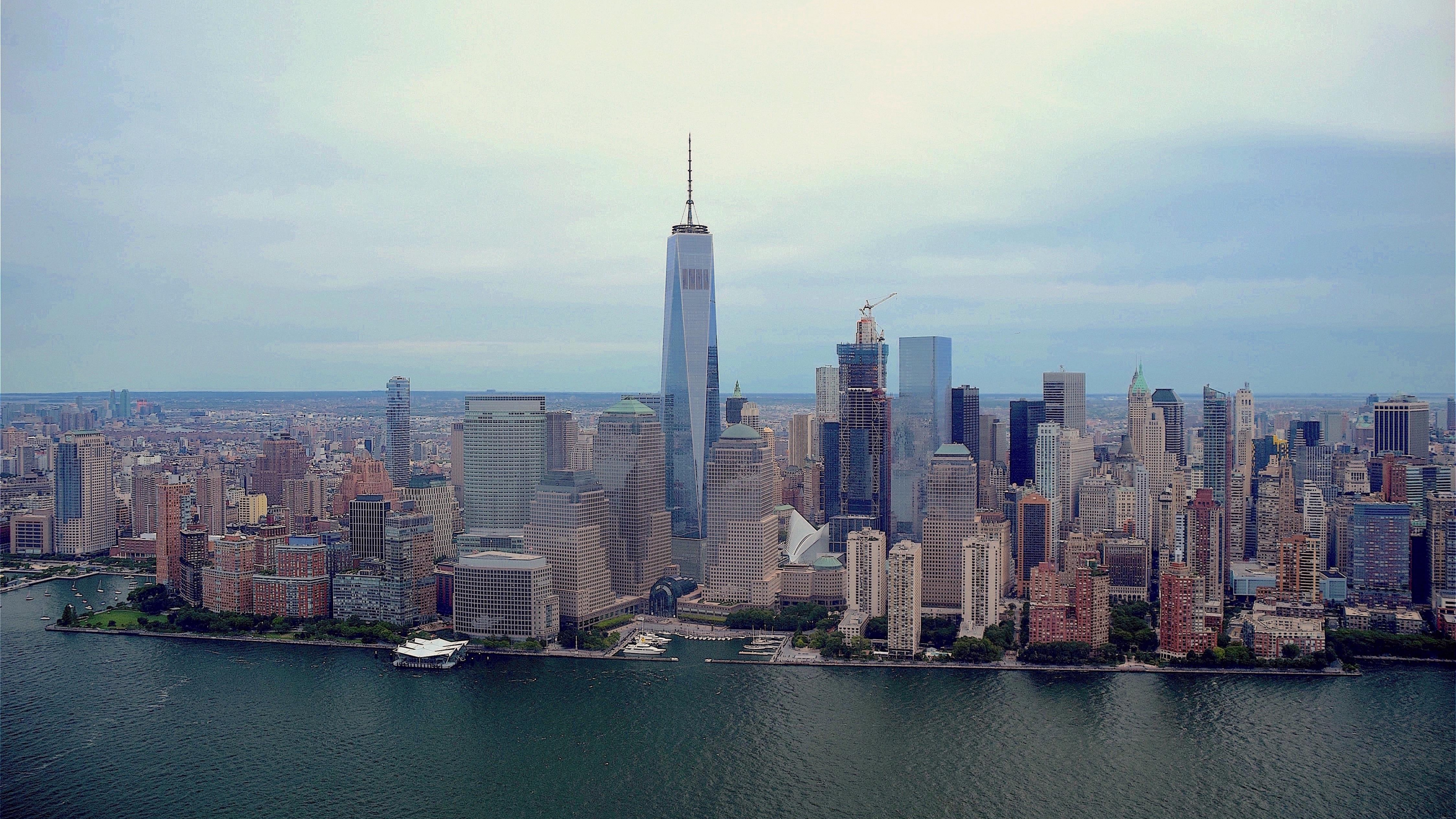 Обои Эмпайр Стейт Билдинг, линия горизонта, небоскреб, город, городской пейзаж в разрешении 3840x2160