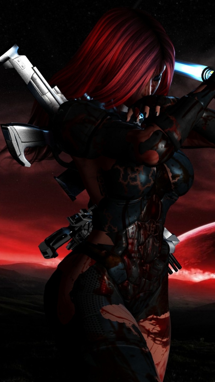 Обои темнота, событие, арт, кармин, игра-боевик в разрешении 720x1280