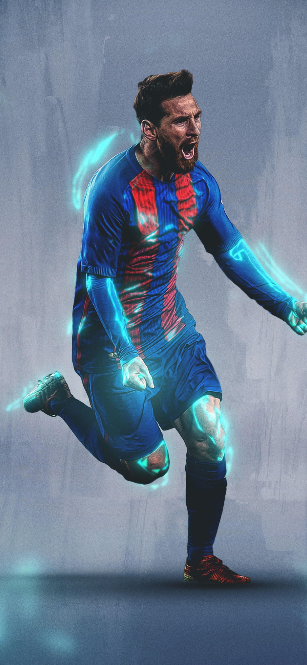 Обои Лионель Месси, ФК Барселона, супергерой, мир, Представление в разрешении 1242x2688