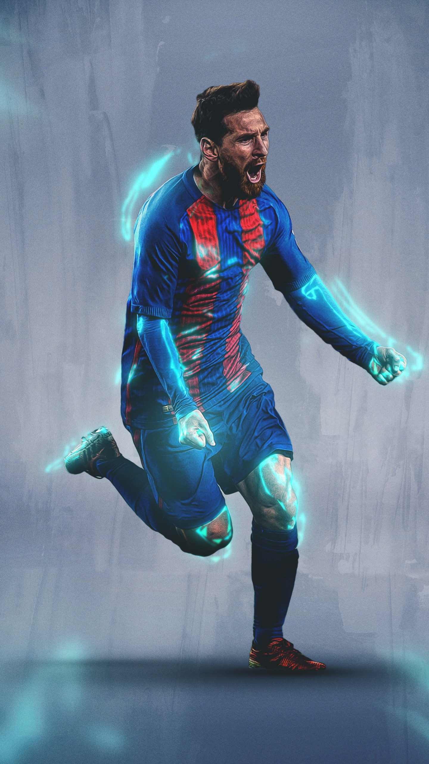 Обои Лионель Месси, ФК Барселона, супергерой, мир, Представление в разрешении 1440x2560
