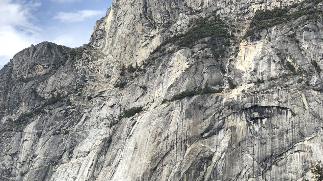 Обои йосемитский национальный парк, смартфон, горный рельеф, обнажение, природный ландшафт в разрешении 1280x720