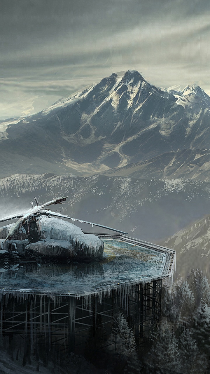 Обои рейдовик, горный хребет, вода, компьютер, замораживание в разрешении 720x1280