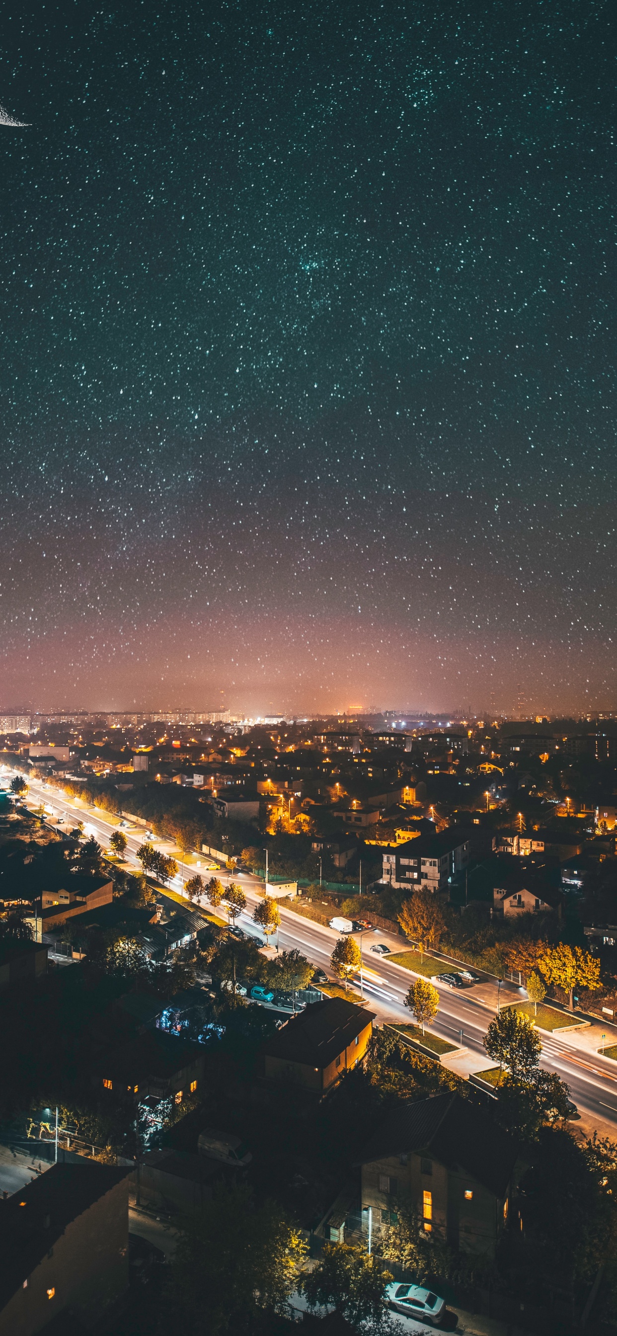 Обои ночь, городской пейзаж, город, городской район, населенный пункт в разрешении 1242x2688