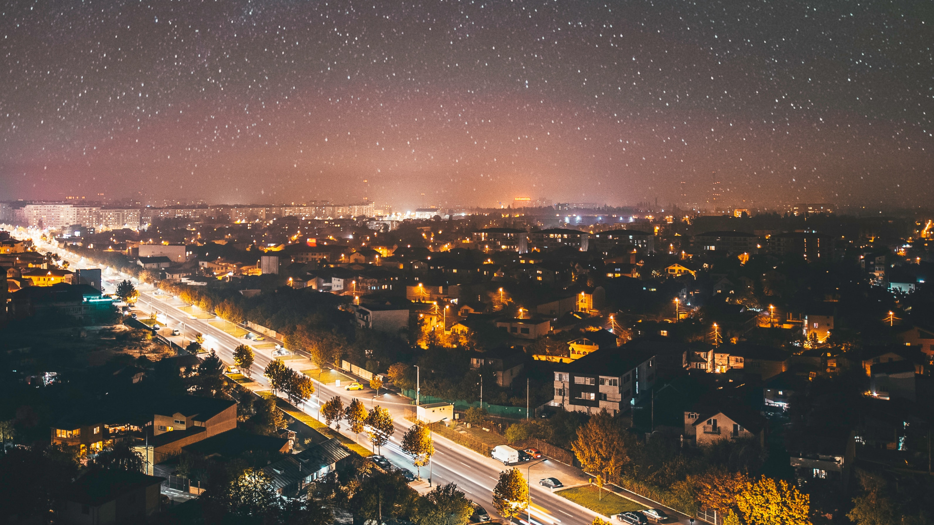 Обои ночь, городской пейзаж, город, городской район, населенный пункт в разрешении 1920x1080