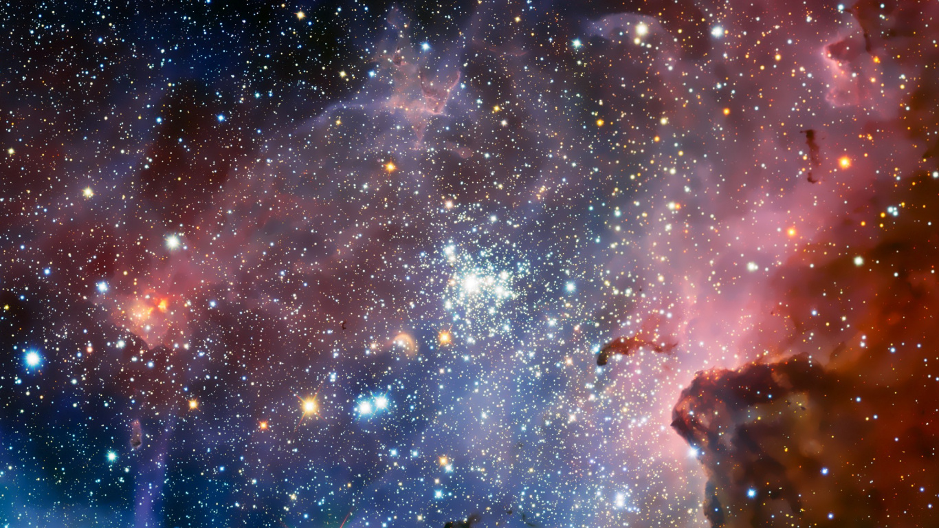 Обои туманность, космос, Галактика, космическое пространство, астрономический объект в разрешении 1366x768