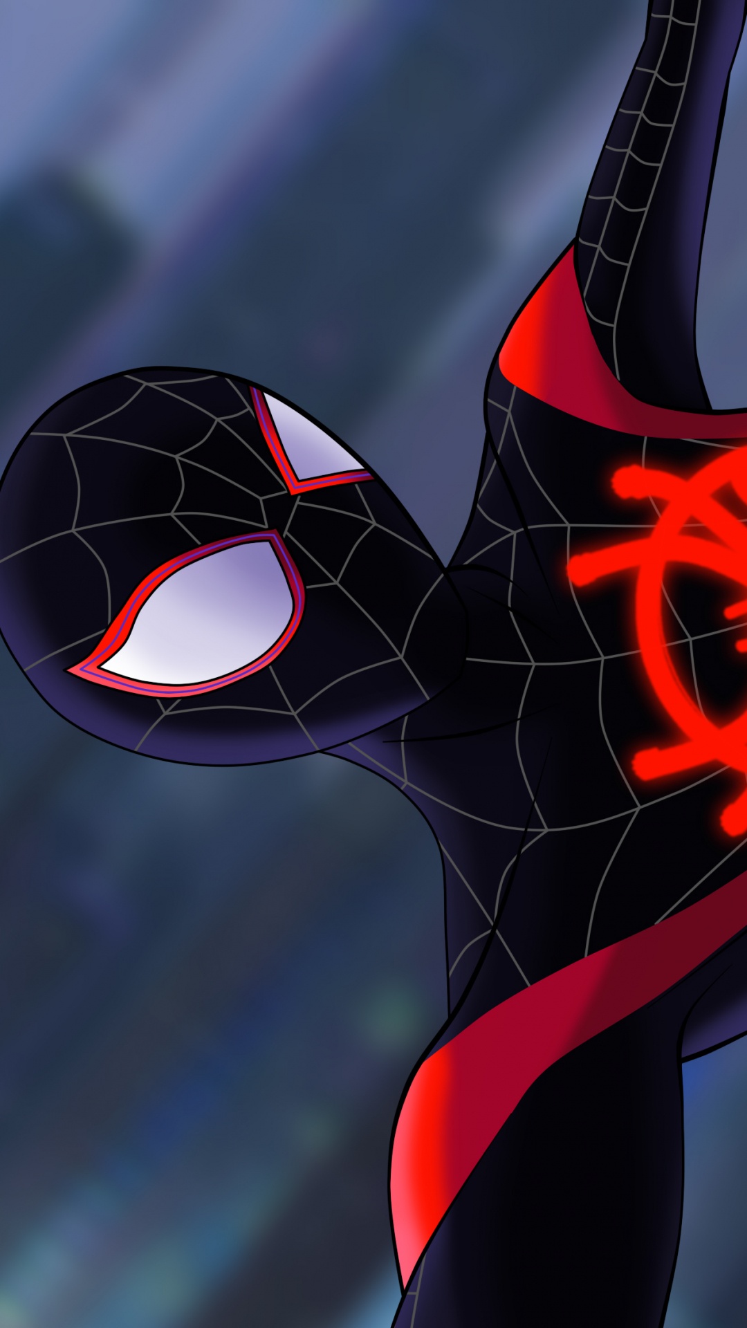 Обои арт, человек-паук, графический дизайн, супергерой, графика в разрешении 1080x1920