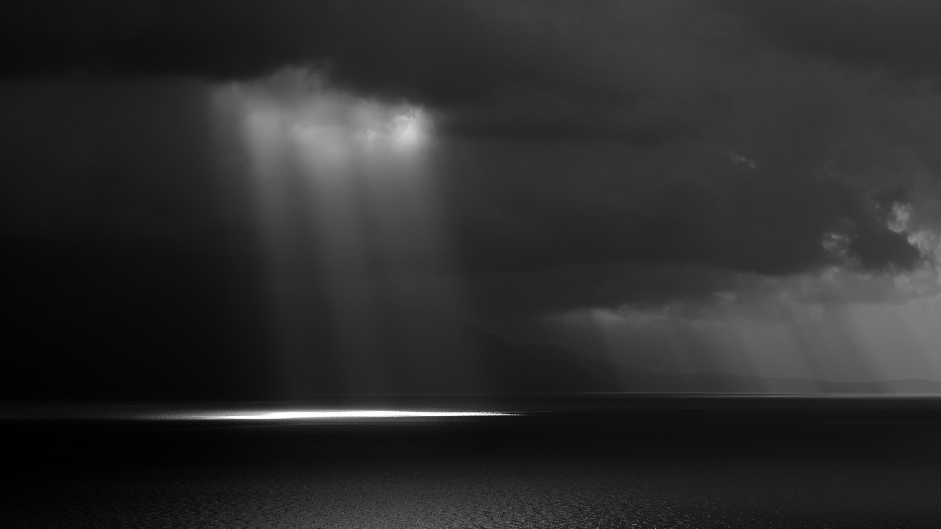 Обои темнота, свет, черный и белый, черный, белые в разрешении 1366x768