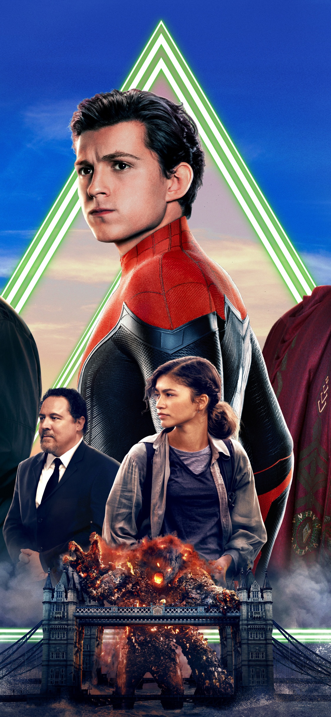 Обои Человек-Паук Далеко От Дома, Том Холланд, Джейк Джилленхол, Человек-паук Возвращение домой, человек-паук в разрешении 1125x2436