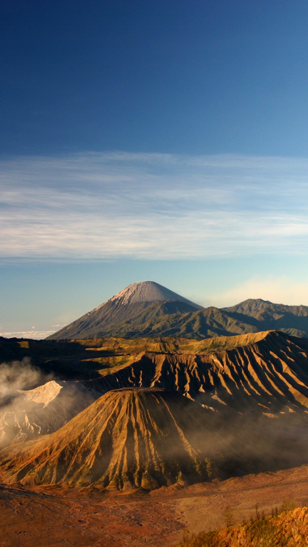 Обои Гора Бромо, вулкан, гора, природа, горный рельеф в разрешении 1080x1920