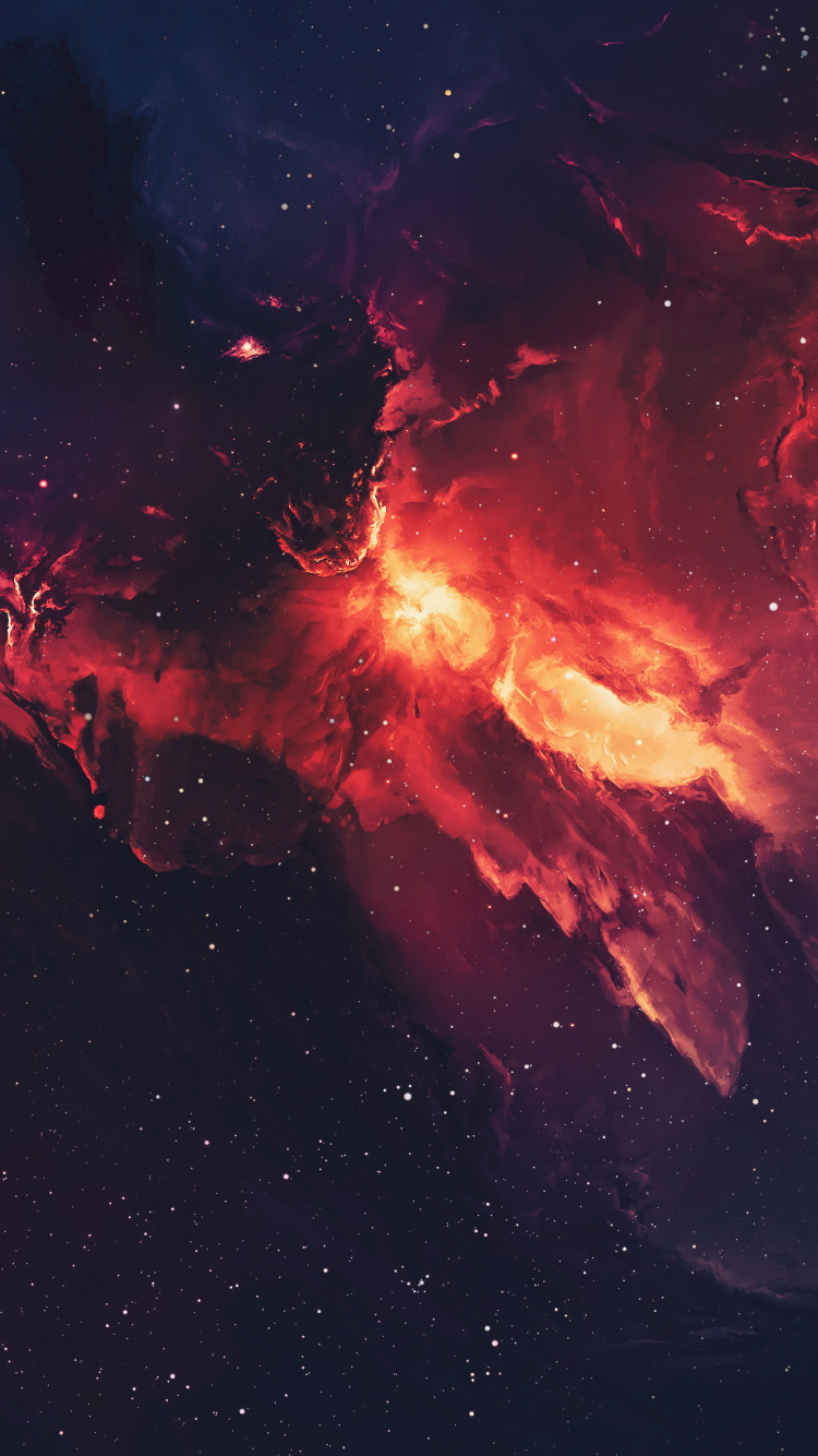 Обои Галактика, туманность, атмосфера, космическое пространство, космос в разрешении 750x1334