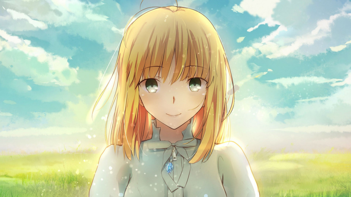 Обои сабля, эмия Широ, волосы, девушка, нос в разрешении 1366x768