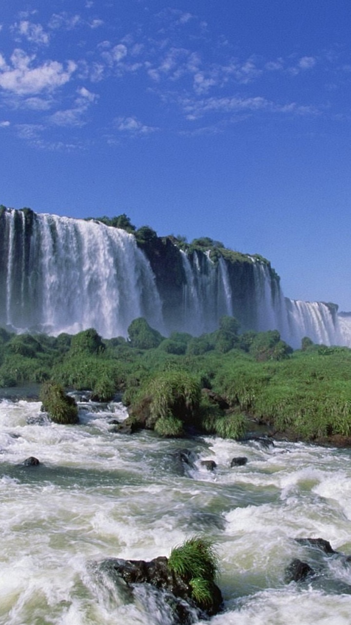 Обои Водопады Игуасу, водопад, достопримечательность, гидроресурсы, водоем в разрешении 720x1280