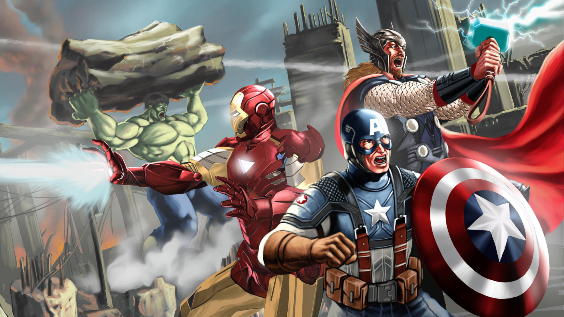 Обои супергерой, иллюстрация, Капитан Америка, герой, фикция в разрешении 1920x1080