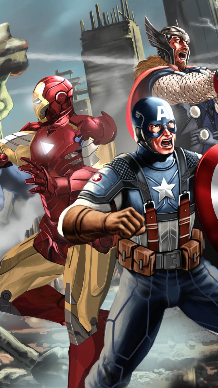 Обои супергерой, иллюстрация, Капитан Америка, герой, фикция в разрешении 720x1280