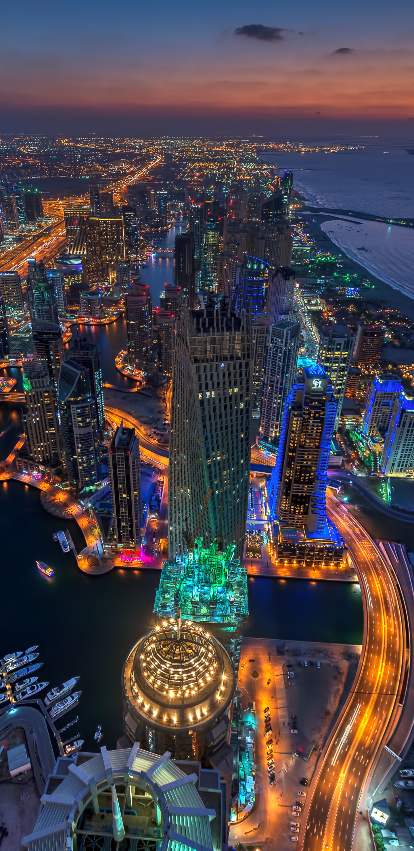 Обои городской пейзаж, город, городской район, метрополия, ориентир в разрешении 1440x2960