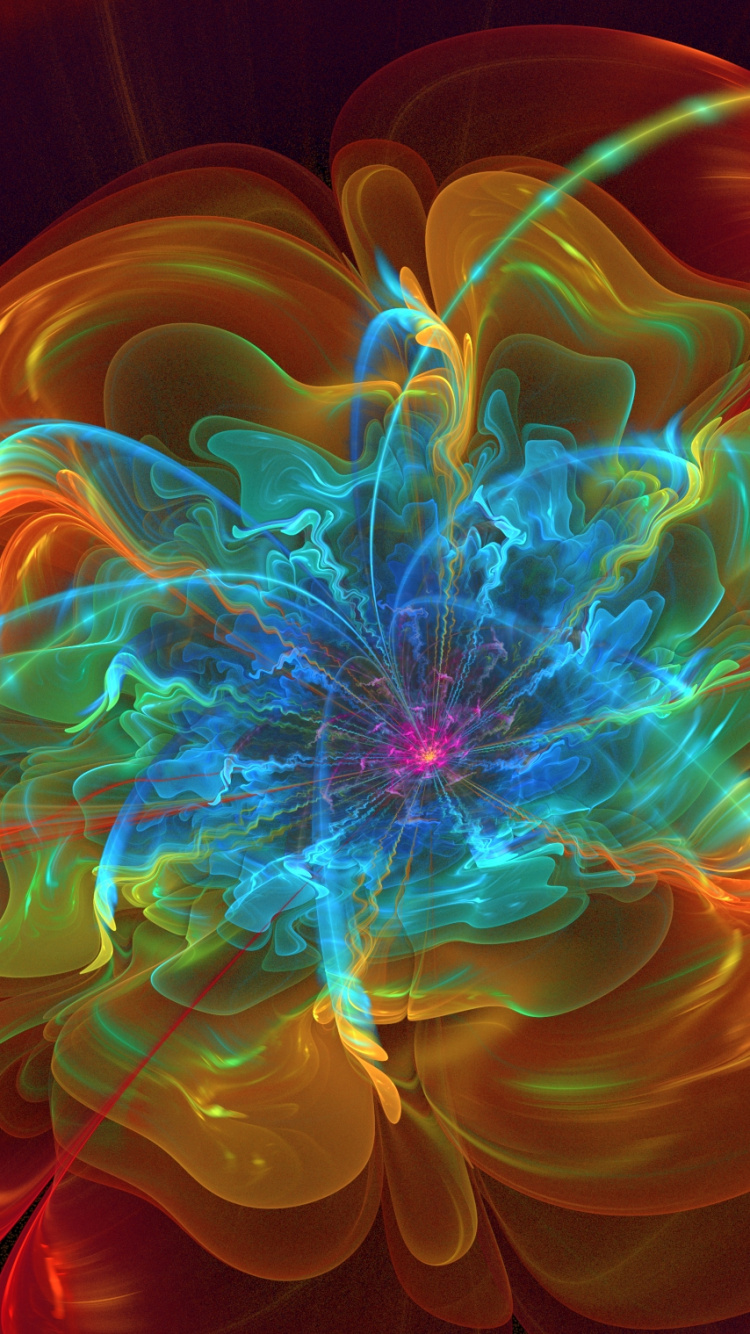 Обои фрактальное искусство, арт, свет, графика, искусство в разрешении 750x1334