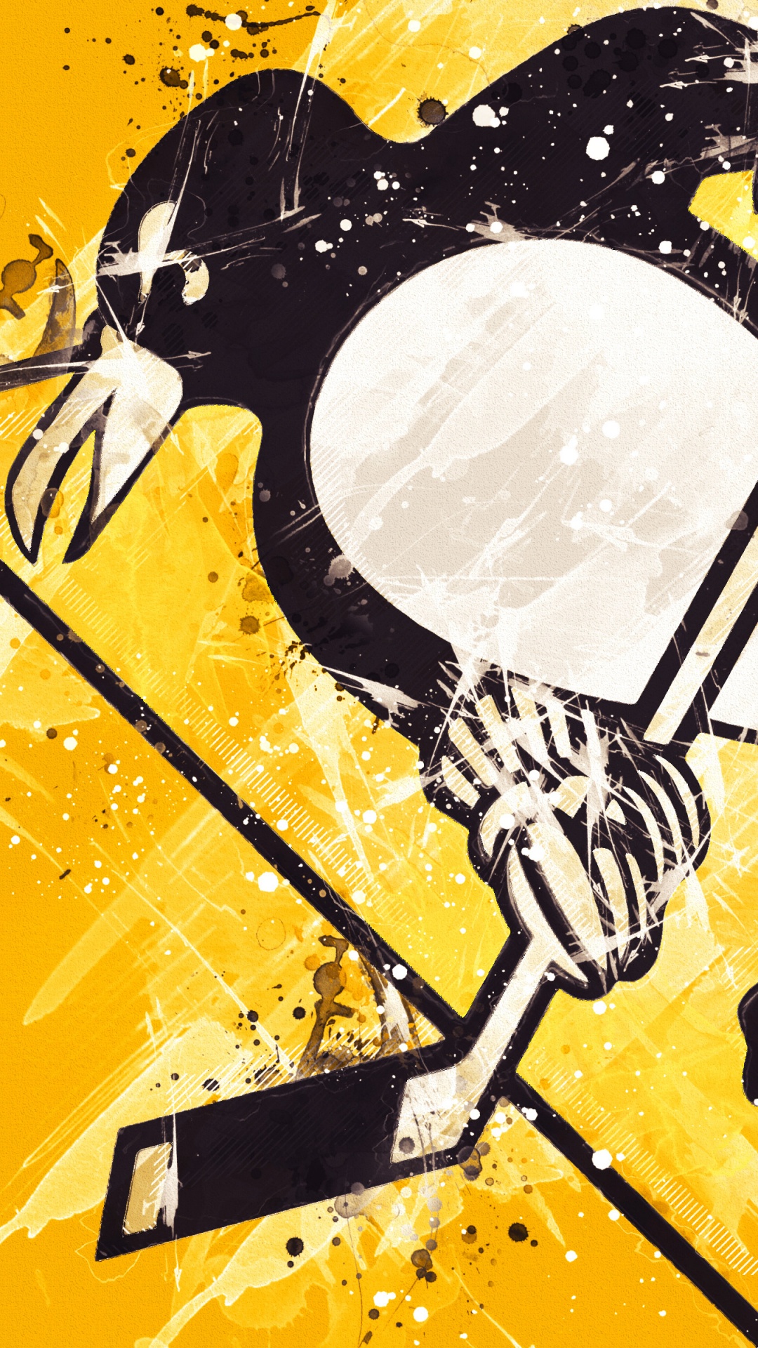 Обои Питтсбургские пингвины, национальная хоккейная лига, Питсбург, хоккей на льду, желтый в разрешении 1080x1920