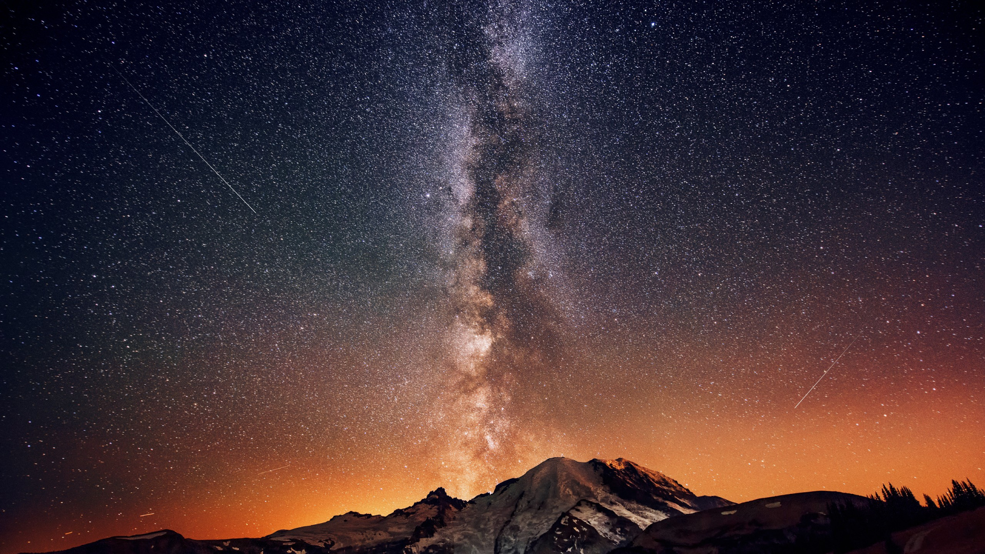 Обои ночь, астрономический объект, атмосфера, звезда, Галактика в разрешении 1920x1080