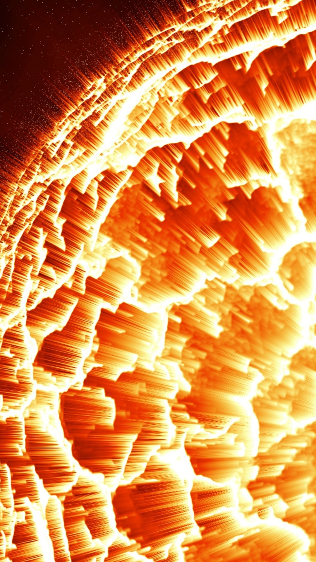 Обои Апельсин, космос, пиксель, взрыв, черная дыра в разрешении 1080x1920