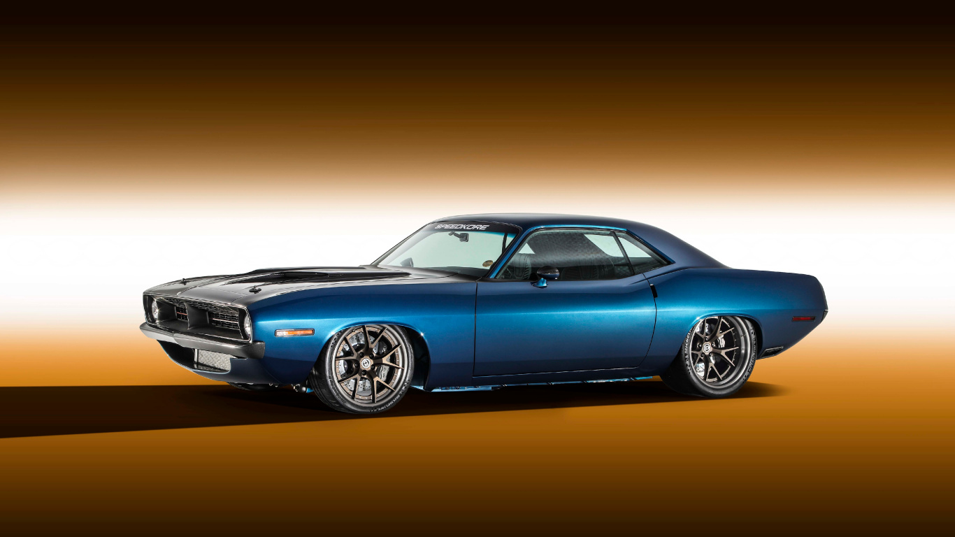 Обои Плимут Барракуда, авто, Плимут, мускул кар, классический автомобиль в разрешении 1366x768