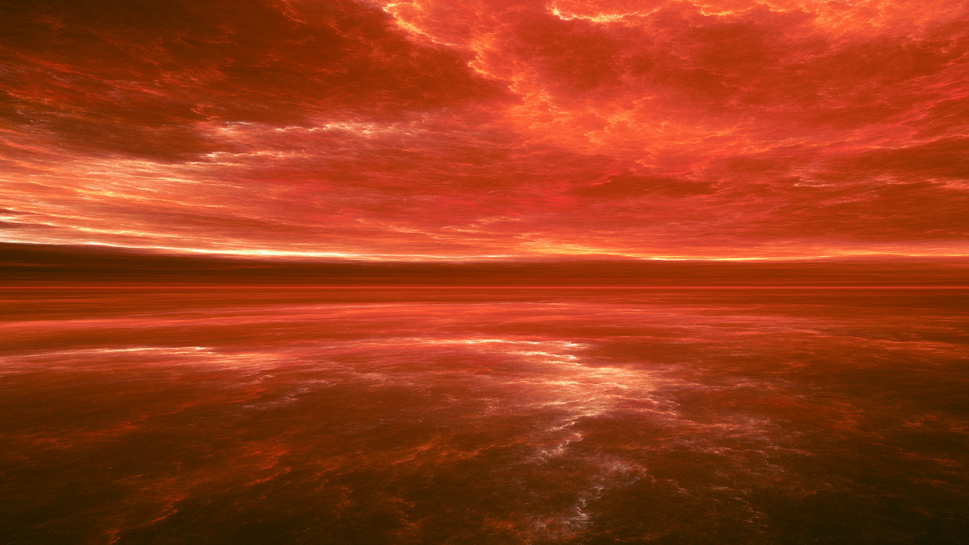 Обои послесвечение, красный цвет, горизонт, природа, Апельсин в разрешении 1366x768