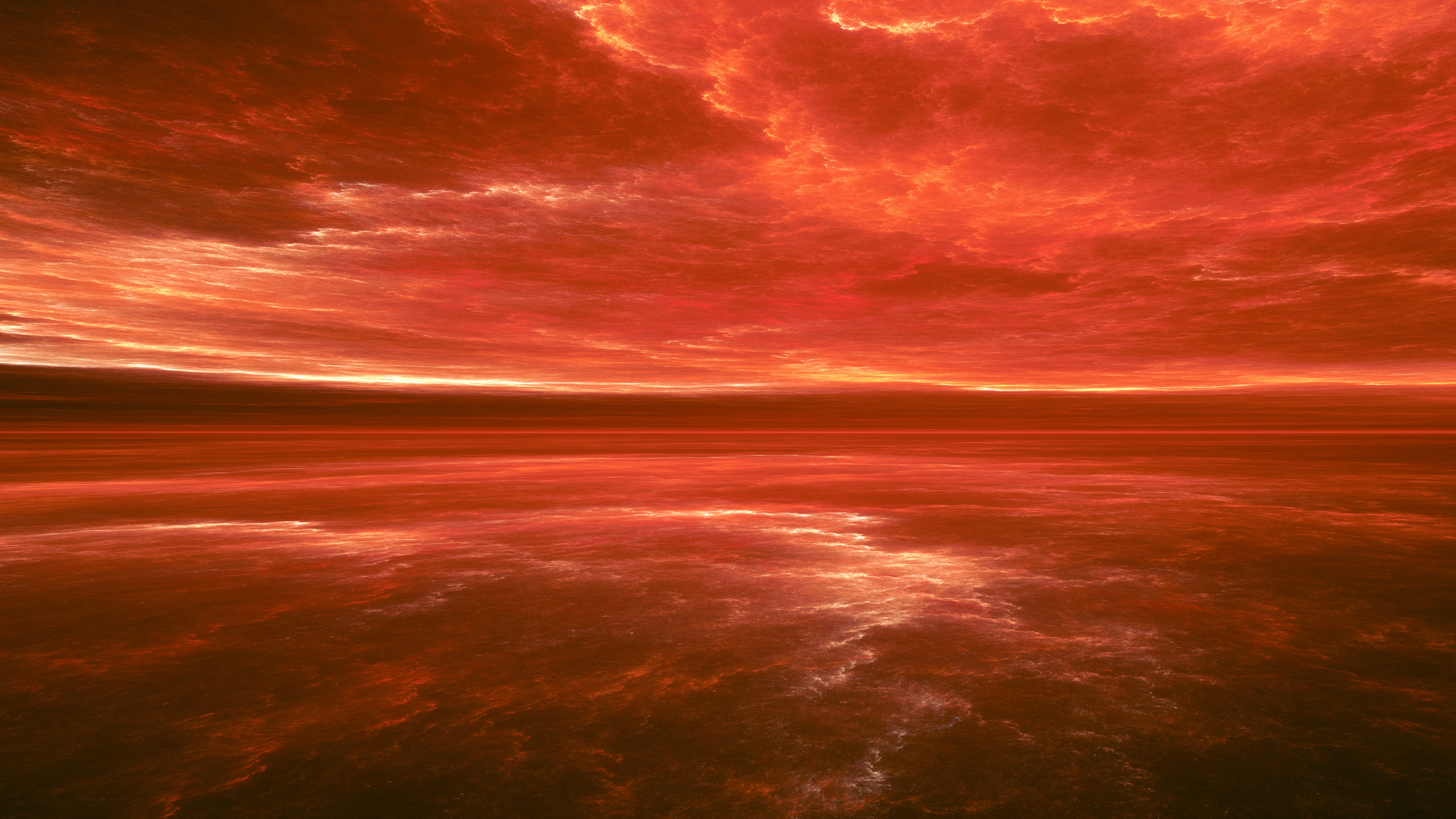 Обои послесвечение, красный цвет, горизонт, природа, Апельсин в разрешении 2560x1440