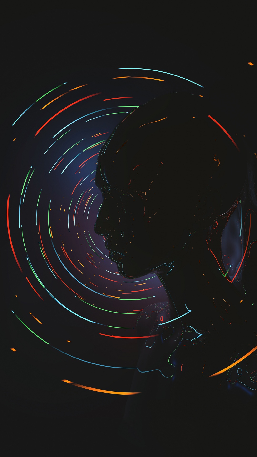 Обои темнота, графический дизайн, дизайн, круг, графика в разрешении 1080x1920