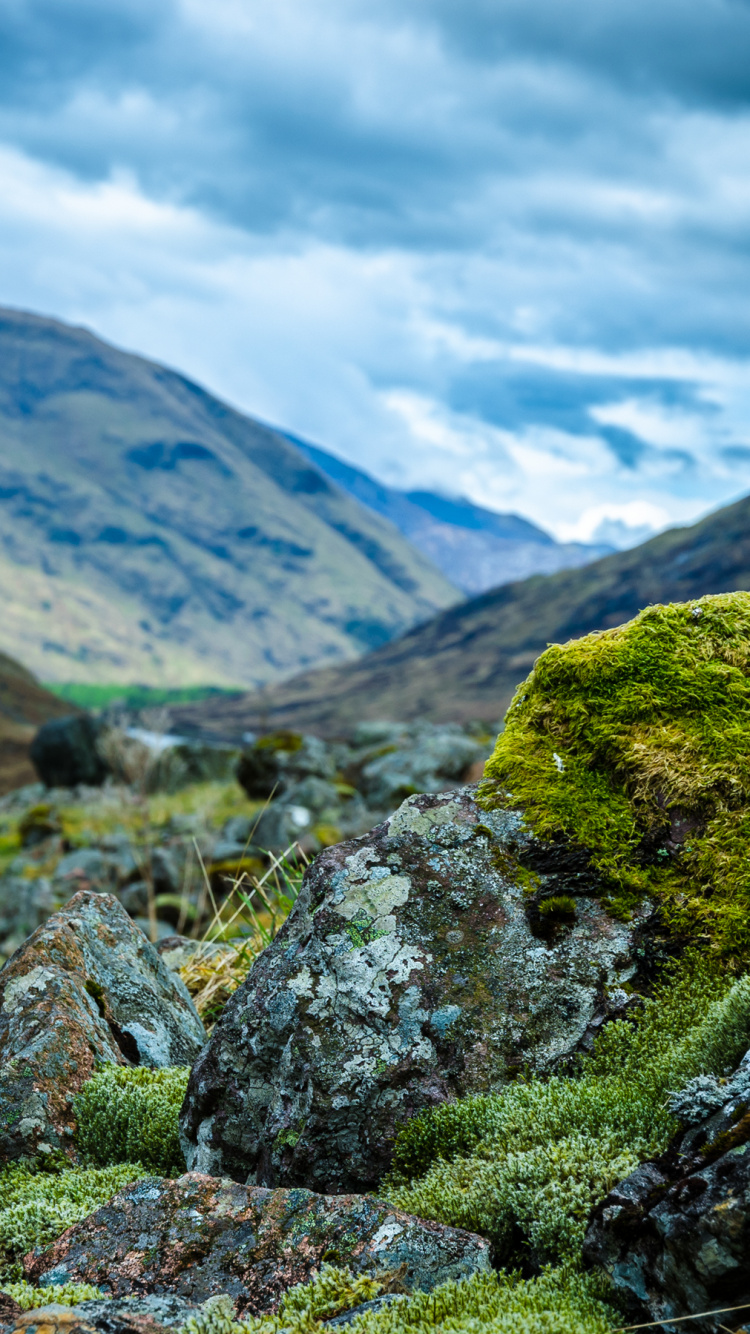 Обои Шотландское нагорье, Горы и холмы Шотландии, нагорье, горный рельеф, гора в разрешении 750x1334