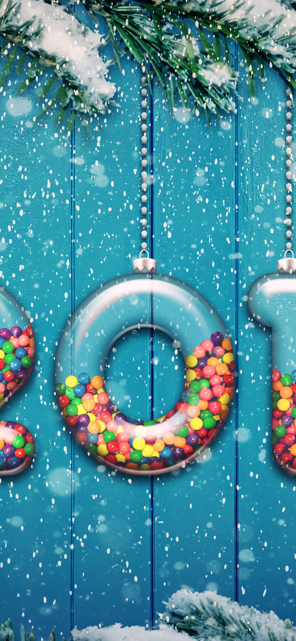 Обои Новый год, Рождество, дерево, Рождественский день, арт в разрешении 1125x2436