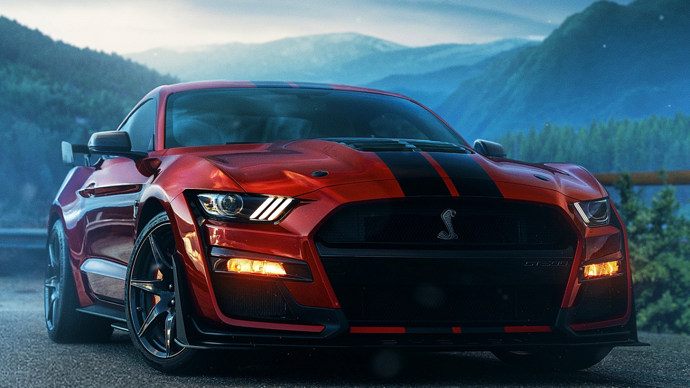 Обои ford, Шелби Мустанг, легковые автомобили, ford shelby gt500, форд мустанг 2022 года в разрешении 1366x768