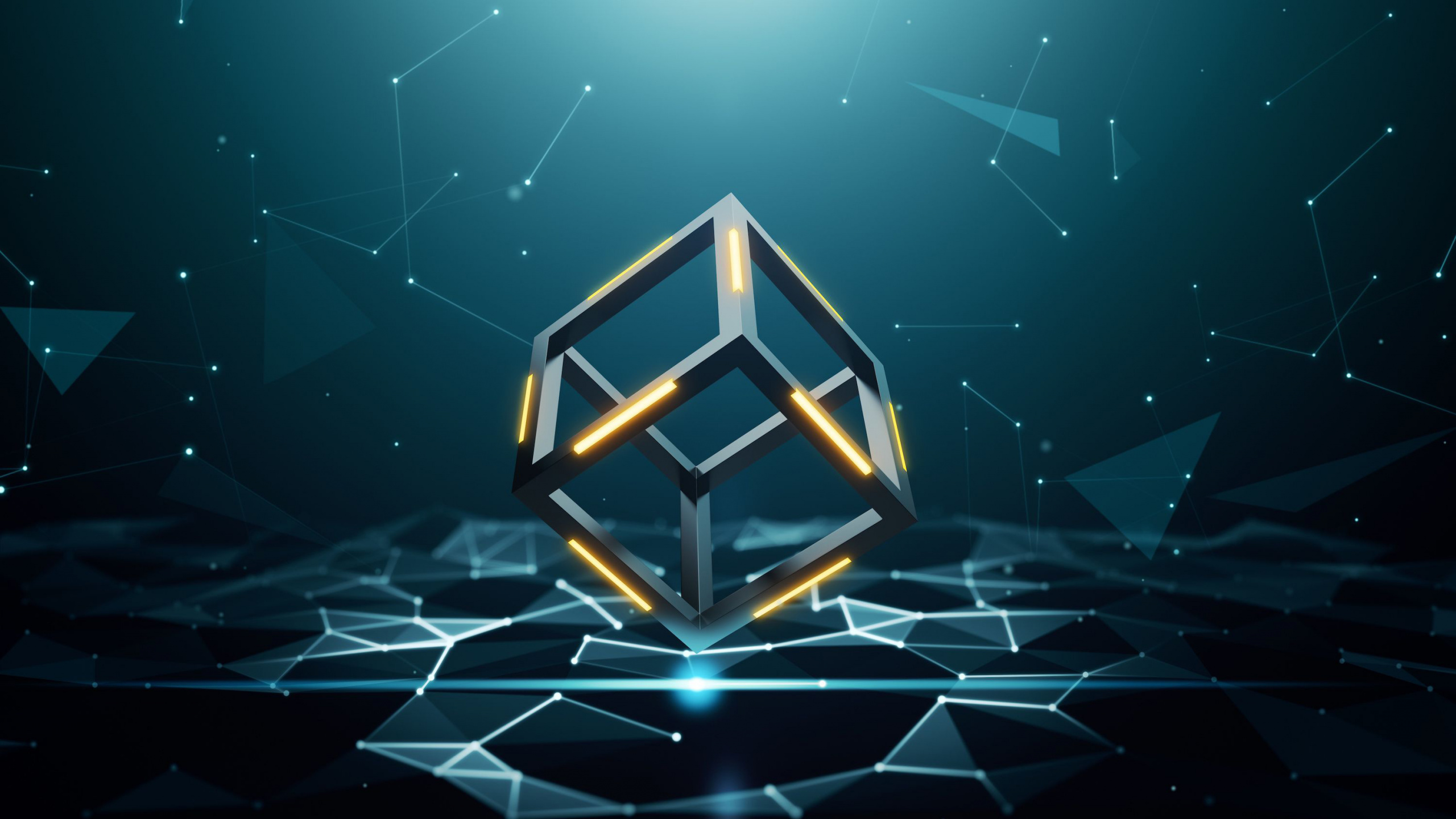 Обои вода, симметрия, космос, графика, графический дизайн в разрешении 2560x1440